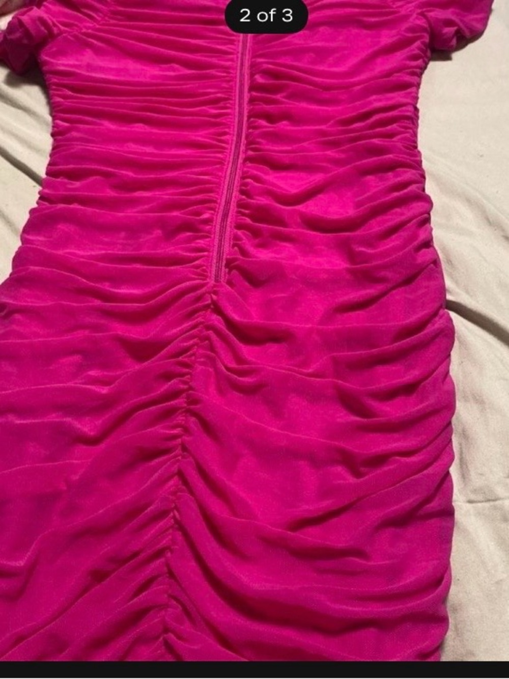 & Other Stories Fuchsia One-Shoulder Ruched Dress
